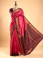 Pink Mysore Silk Saree Gold Buttas
