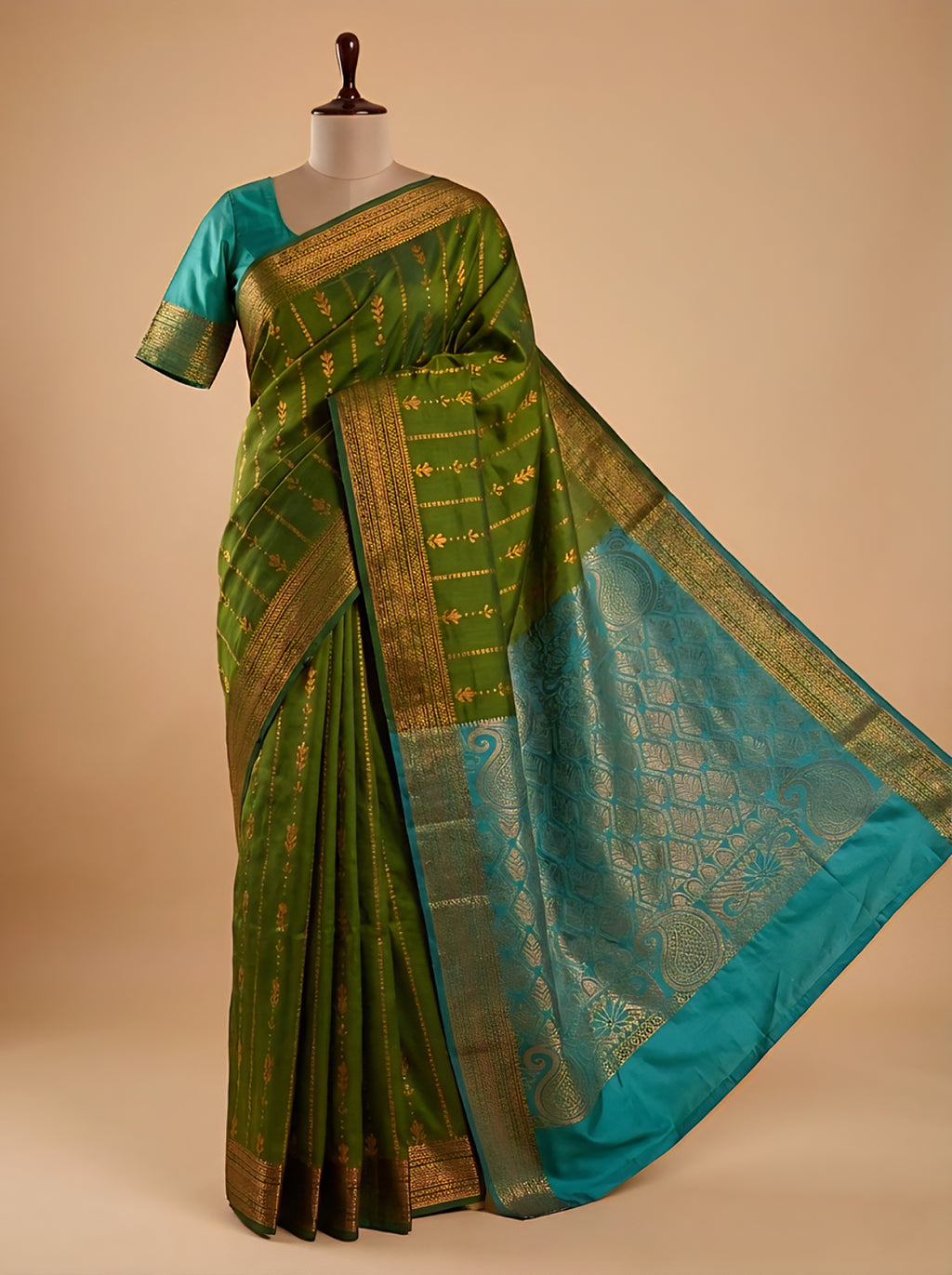 Green Vaira Oosi Arani Soft Silk