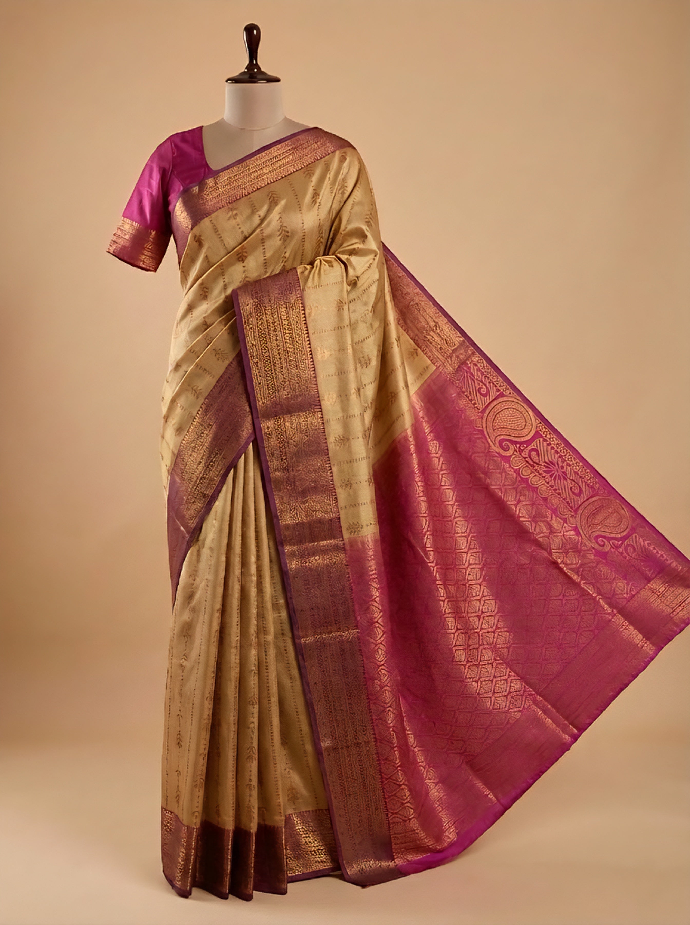 Premium Arani Soft Silk Gold Saree