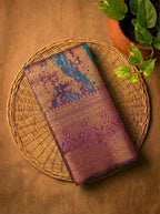 Teal Maroon Bridal Soft Silk Saree