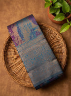 Teal Blue Bridal Soft Silk Saree