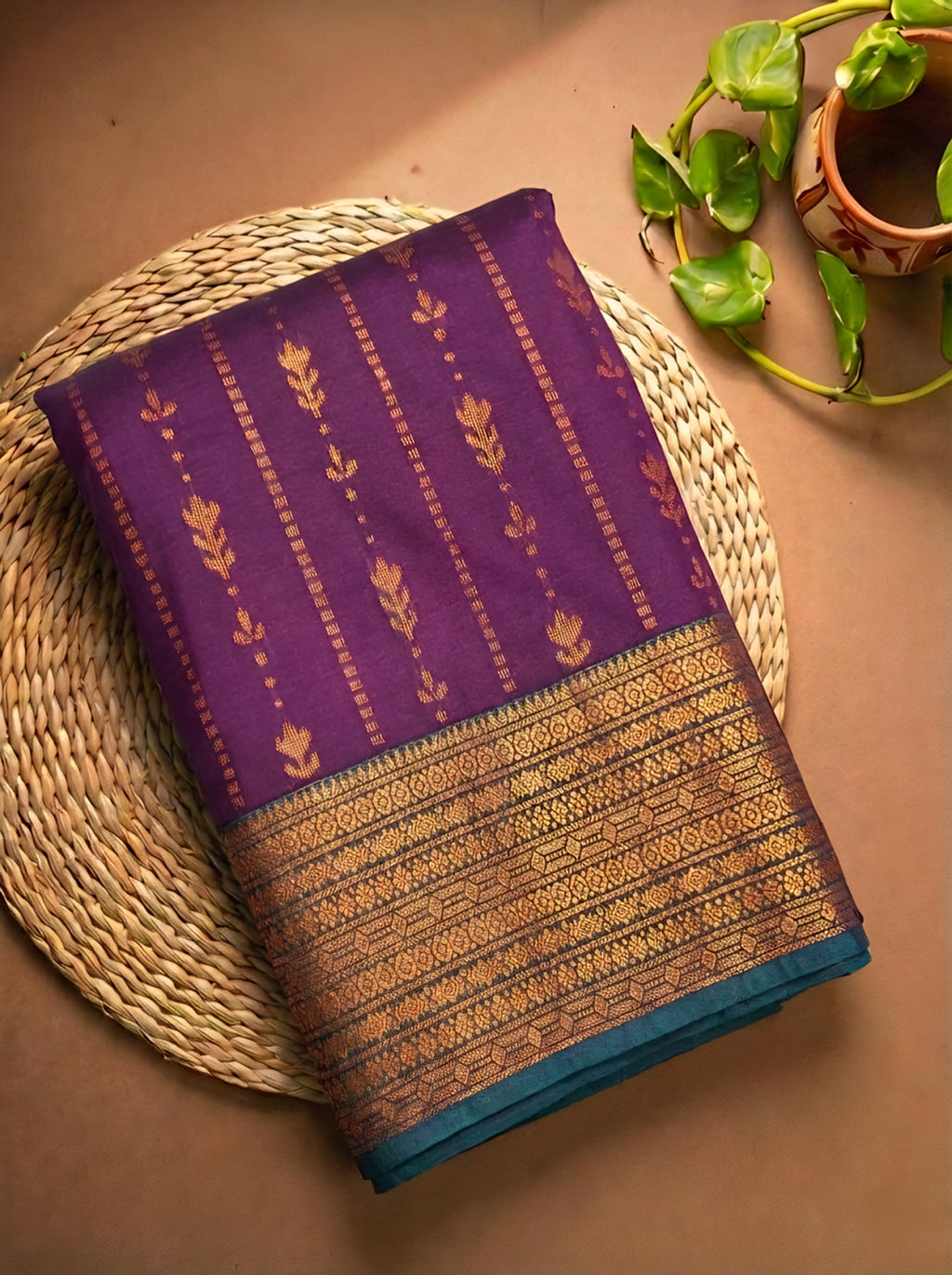 Purple Arani Silk Saree Vaira Oosi