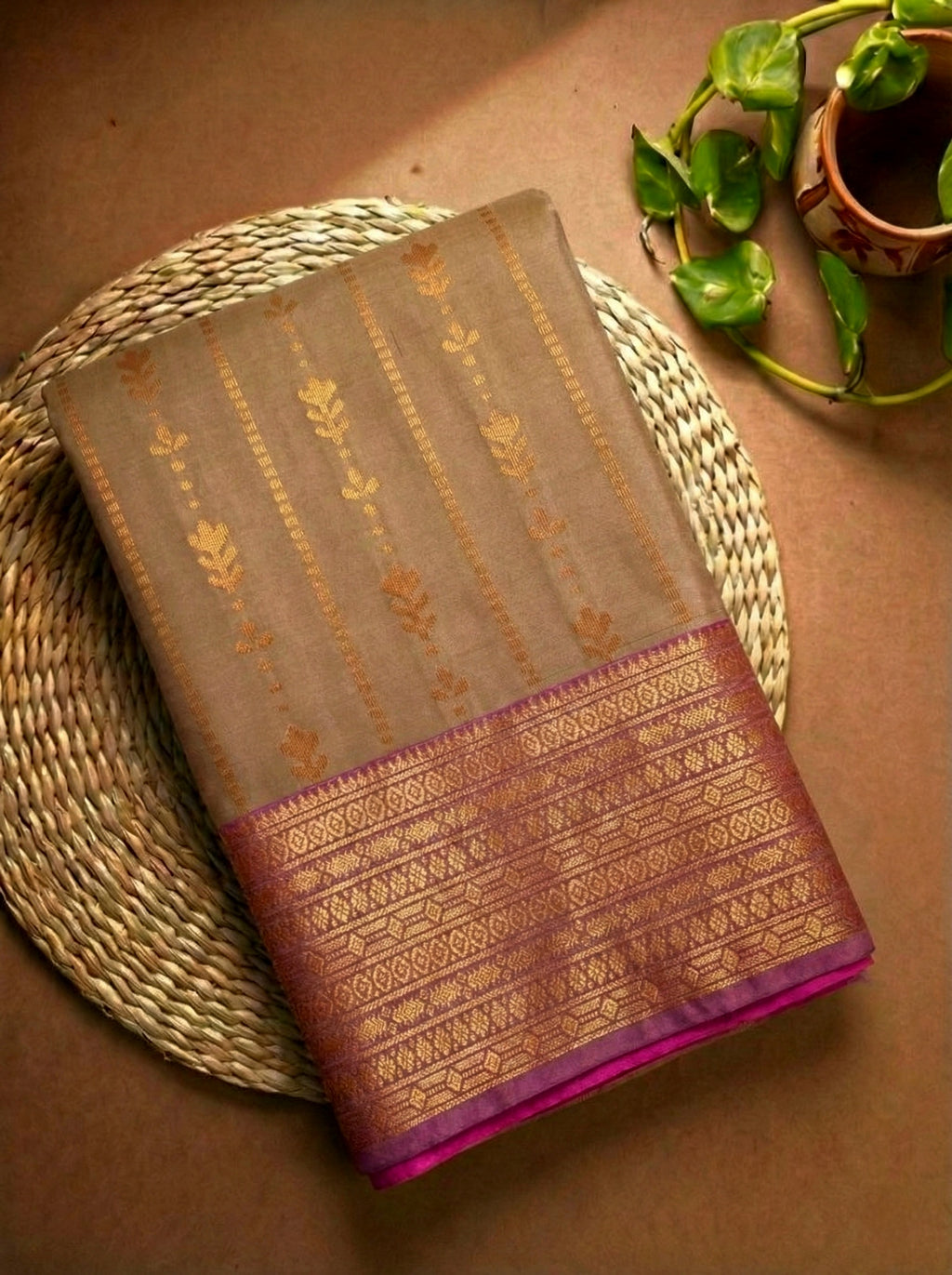 Premium Arani Soft Silk Gold Saree