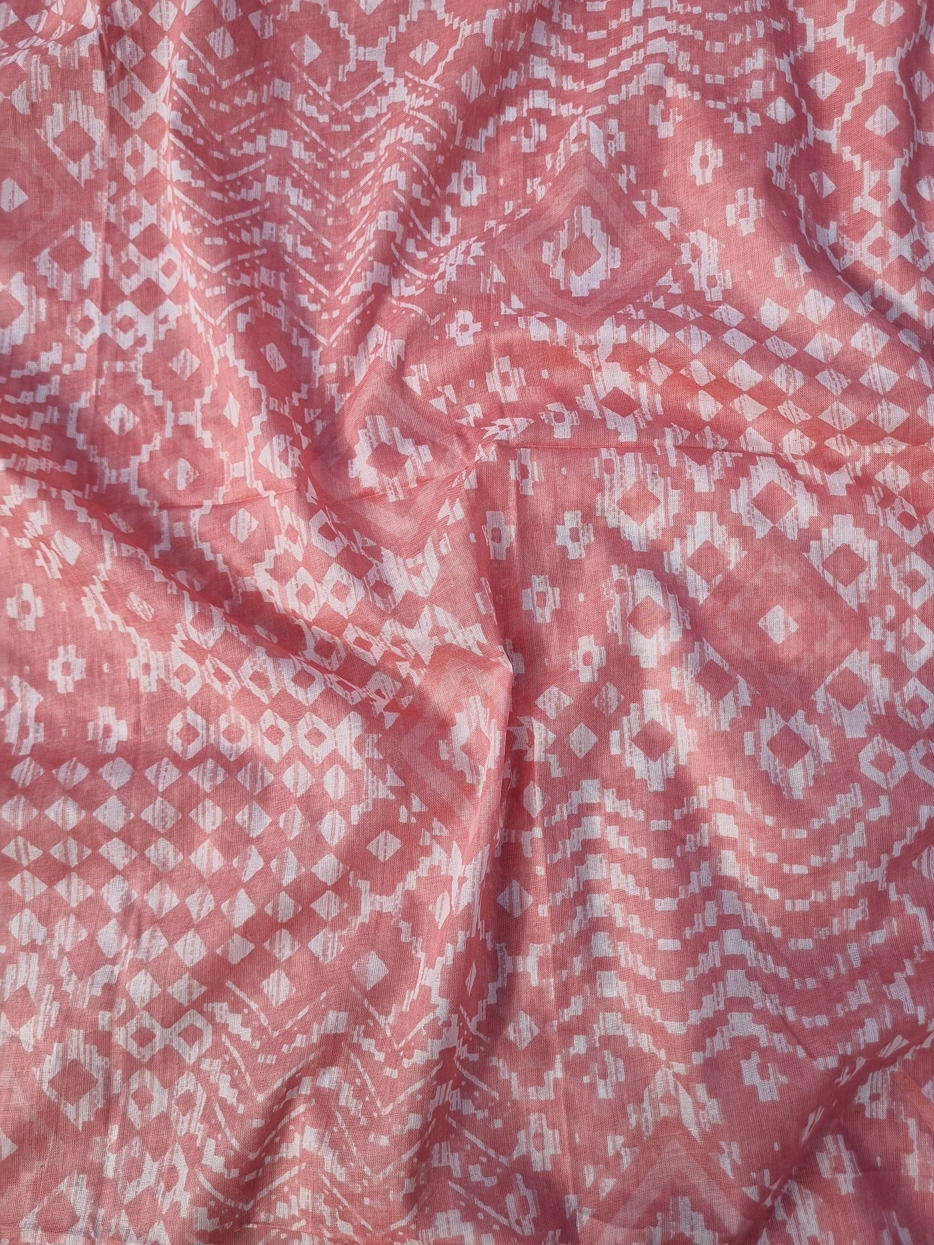 Pink Embroidered Cotton Dress Material