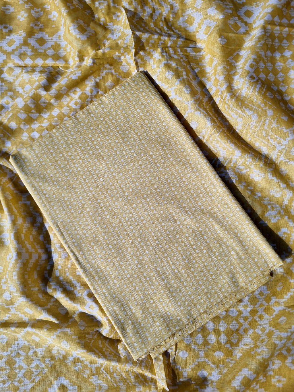 Embroidered Cotton Suit Material – Yellow