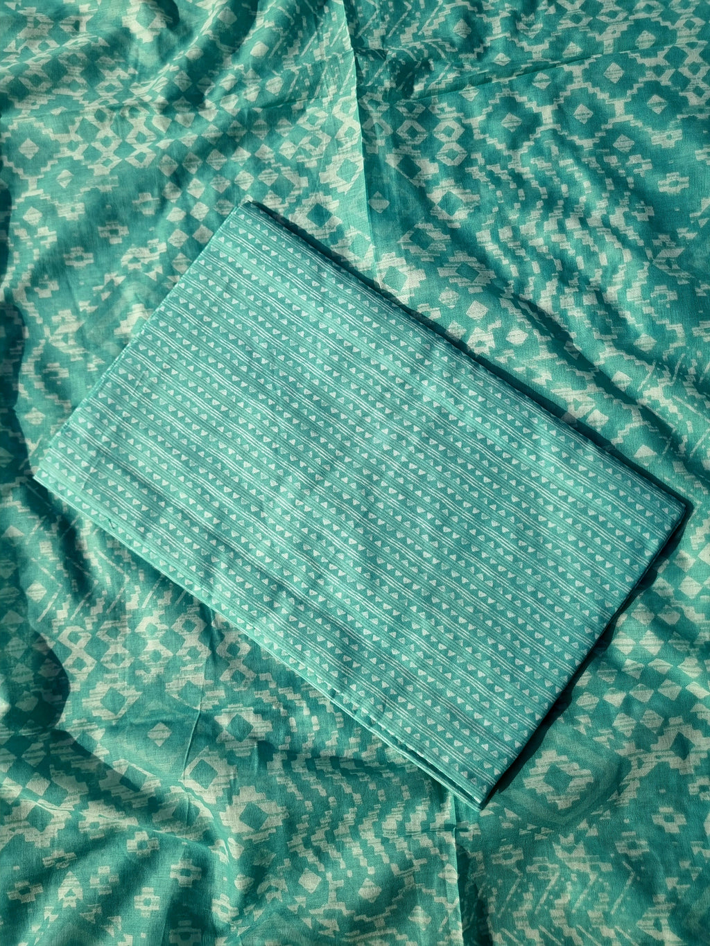 Soft Cotton Ikat Suit  Material Embroidery