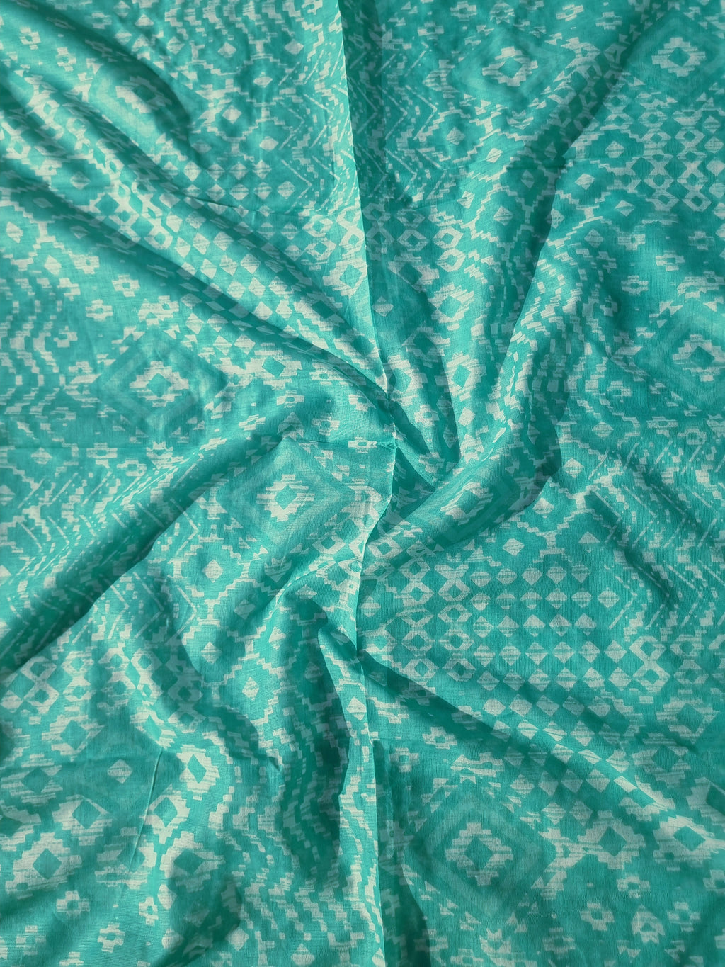 Soft Cotton Ikat Suit  Material Embroidery