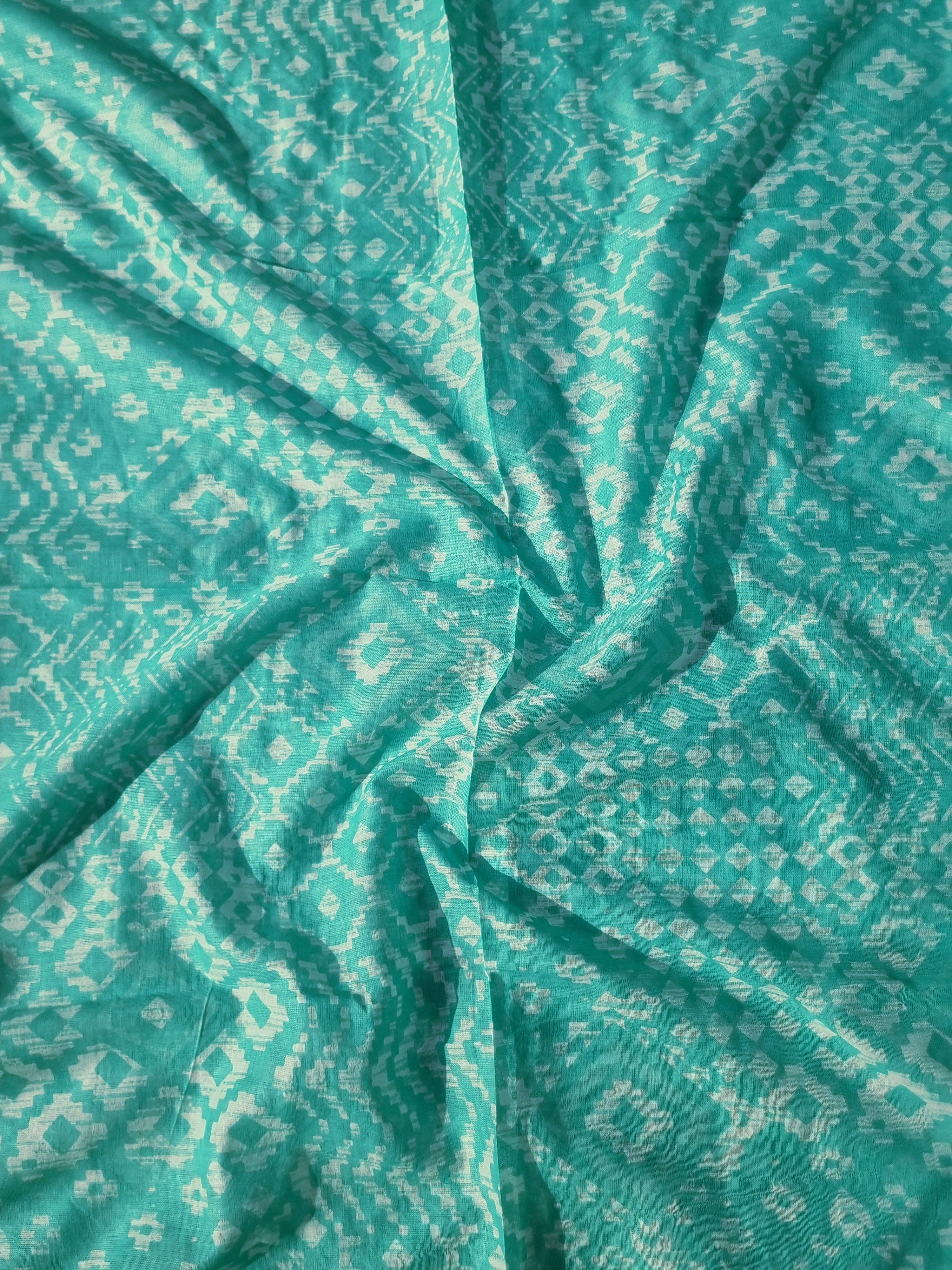 Soft Cotton Ikat Suit  Material Embroidery