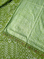 Light Green Embroidered Cotton Suit Material