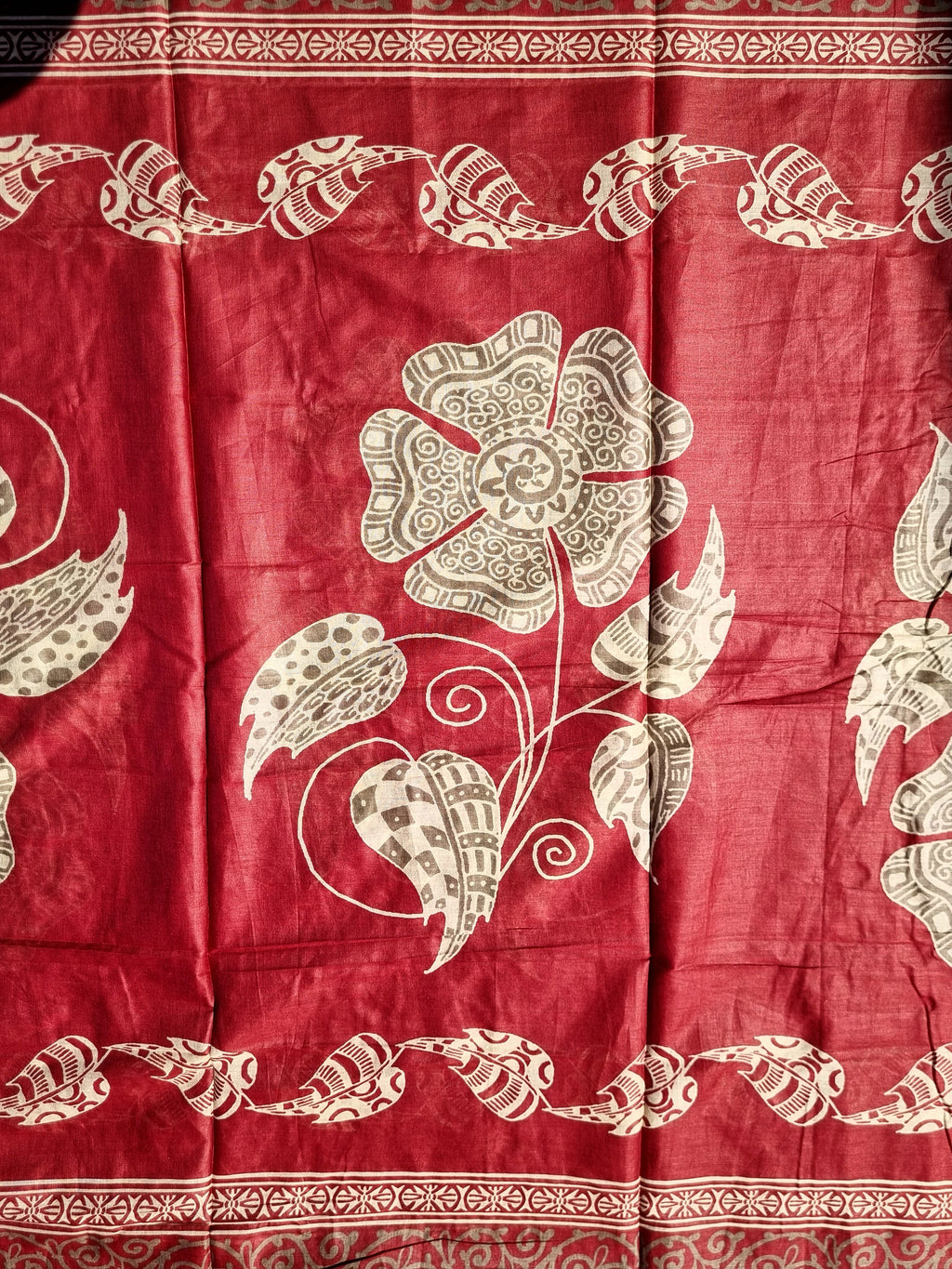 Premium Cotton Embroidered Suit Material – Red