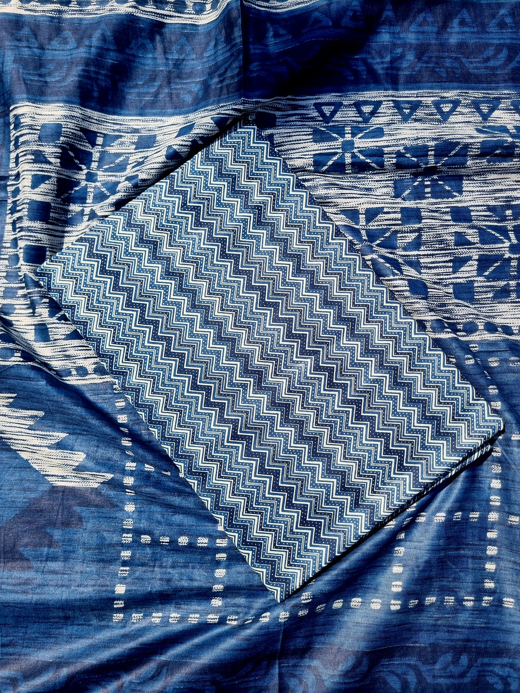 Artistic Blue Cotton Dress Material