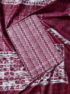 Peacock Embroidered Plum Cotton Suit Material