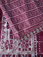 Peacock Embroidered Plum Cotton Suit Material