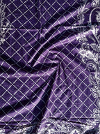 Purple Pure Cotton Unstitched Salwar Suit Material - Circle Pattern