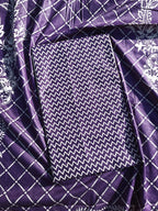 Purple Pure Cotton Unstitched Salwar Suit Material - Circle Pattern