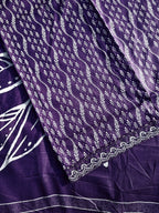 Pure Cotton Purple Printed Salwar Suit Material - Leaf Pattern