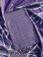 Purple Premium Cotton Unstitched Salwar Material -  Geometric