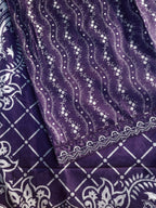 Purple Premium Cotton Unstitched Salwar Material - Flower Pattern