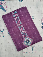 Purple Chanderi Silk Unstitched Salwar Suit Material