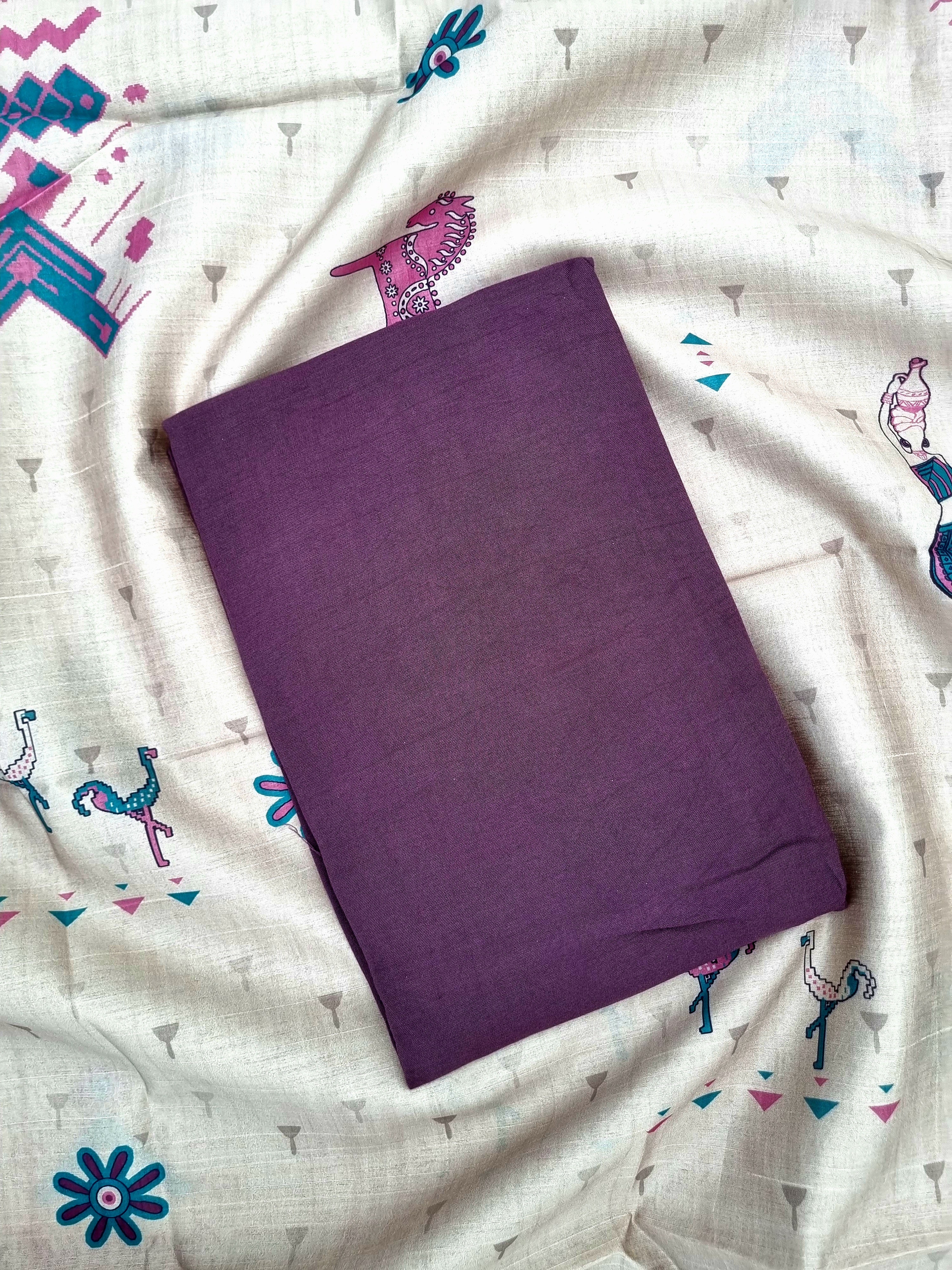 Purple Chanderi Silk Unstitched Salwar Suit Material