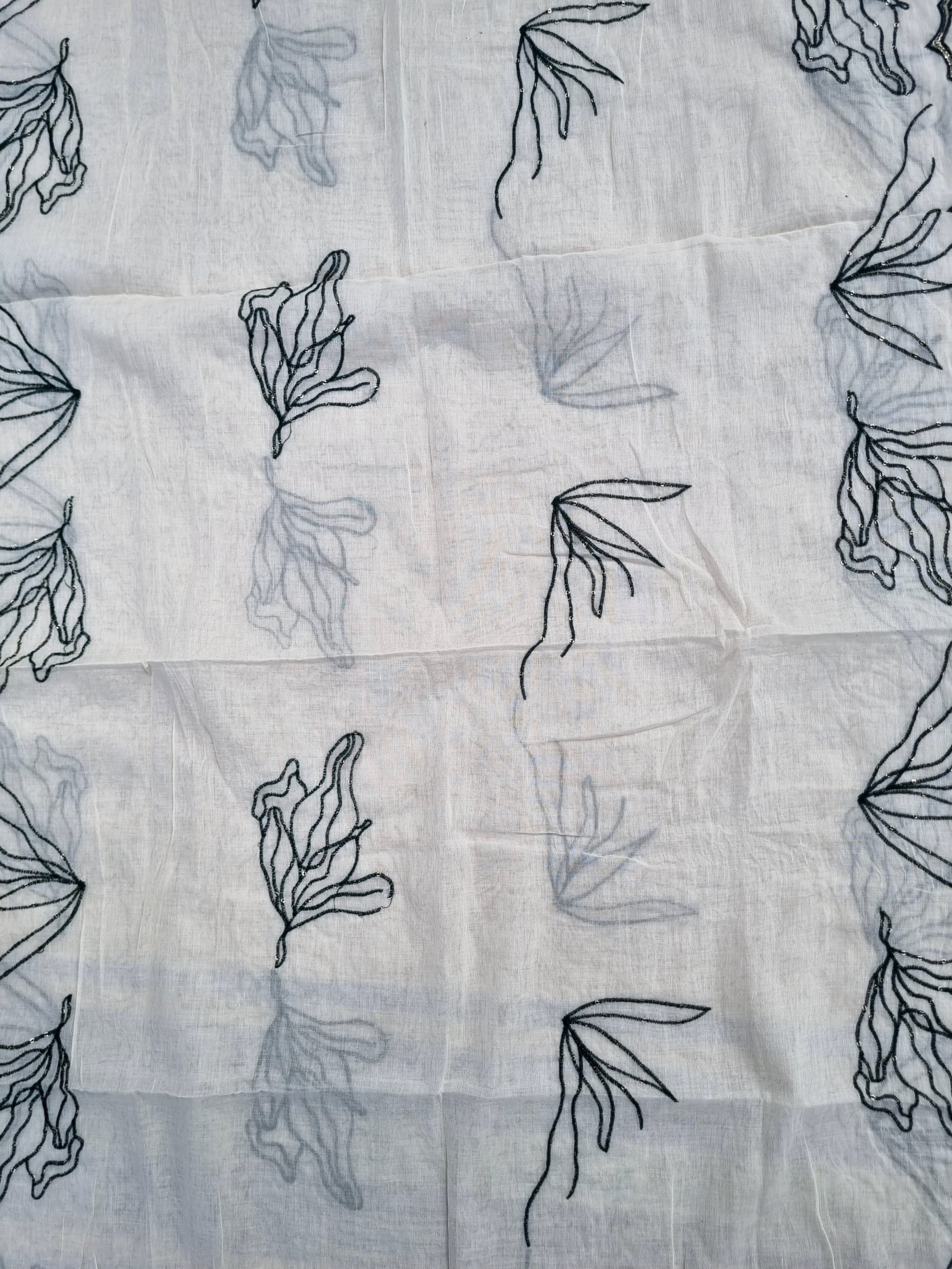 Green Cotton Unstitched Salwar Suit Material