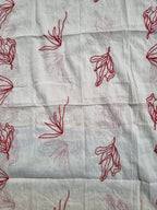 Red Cotton Unstitched Salwar Suit Material