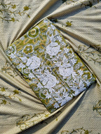 Pure Jaipuri Cotton Unstitched Salwar Suit Material – Green