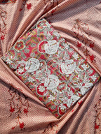 Peach Red Pure Jaipuri Cotton Unstitched Salwar Suit Material
