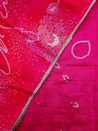 Red & Rani Pink Modal Silk Unstitched Salwar Suit Material