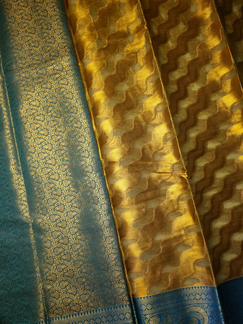 Premium Gold Organza Silk Saree
