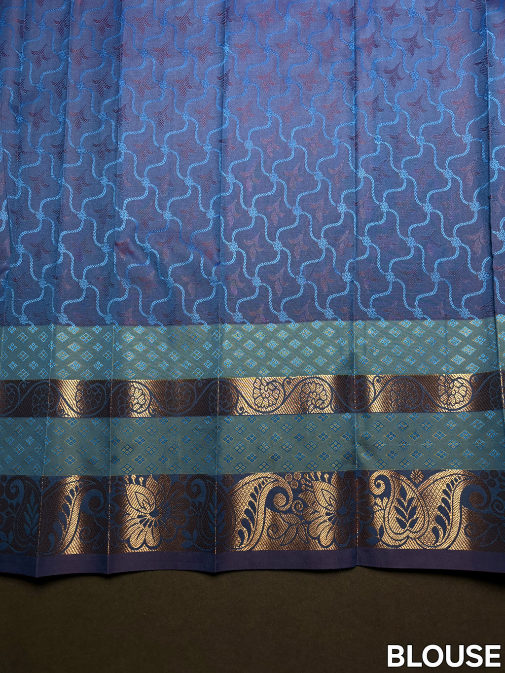 Teal Thara Silk Saree Gold Weaving