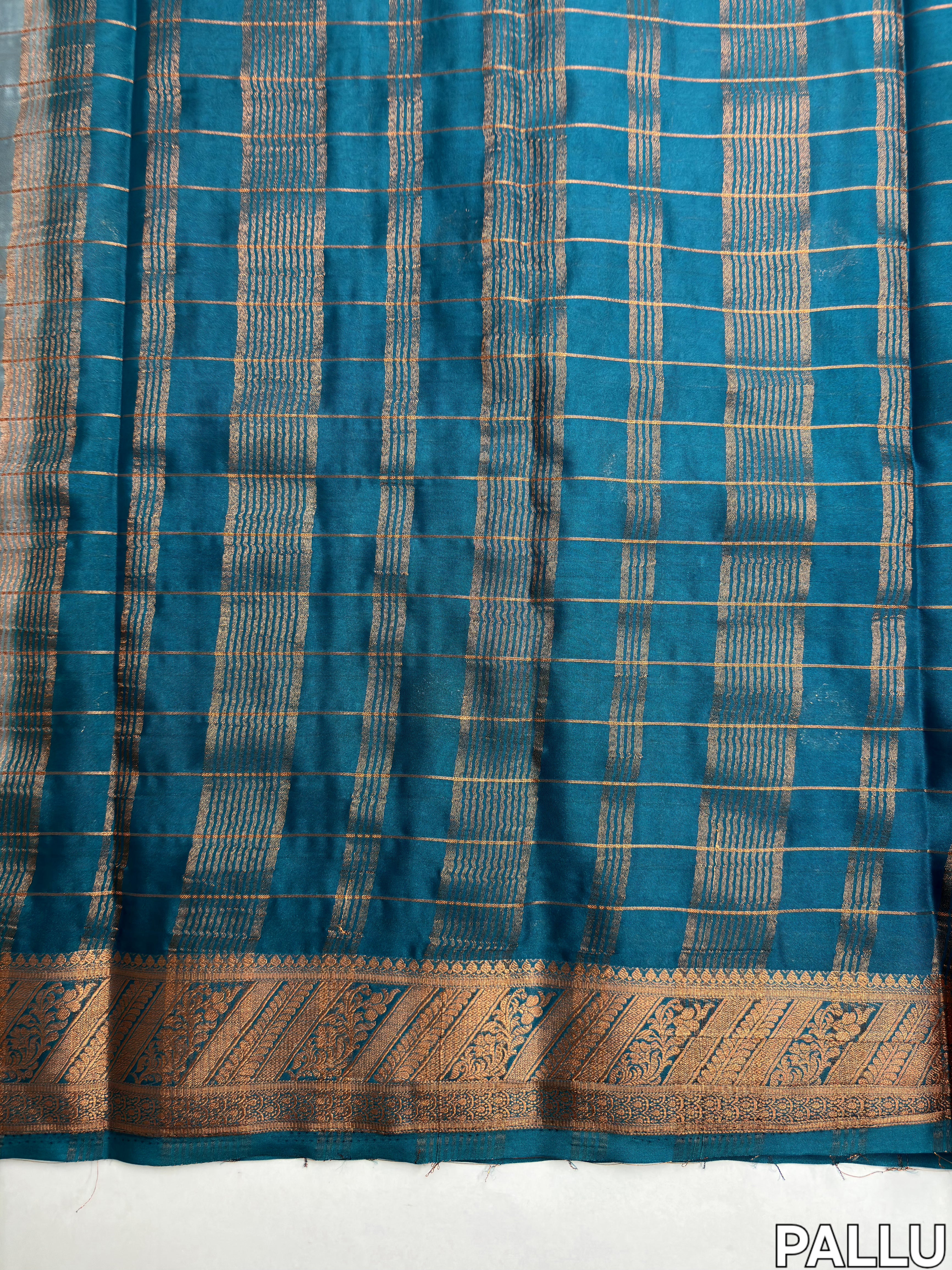 Mysore Silk Saree checks - Traditional Zari Border