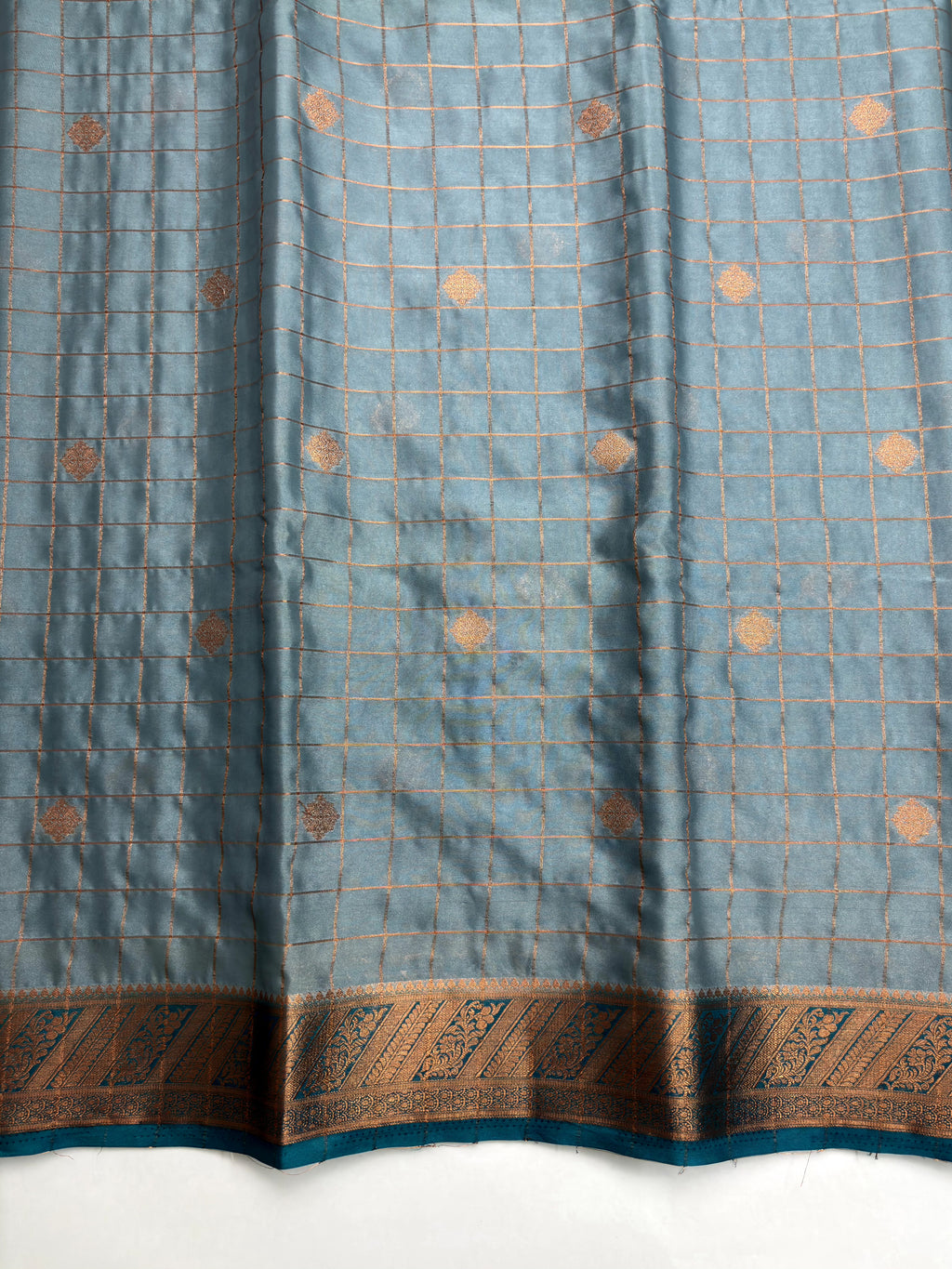 Mysore Silk Saree checks - Traditional Zari Border