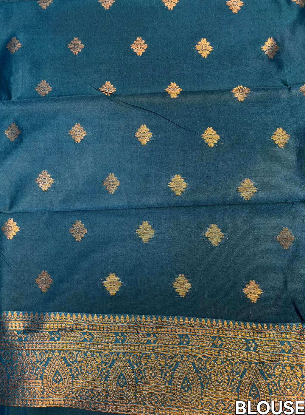 Teal Blue Bridal Soft Silk Saree