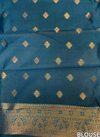 Teal Blue Bridal Soft Silk Saree