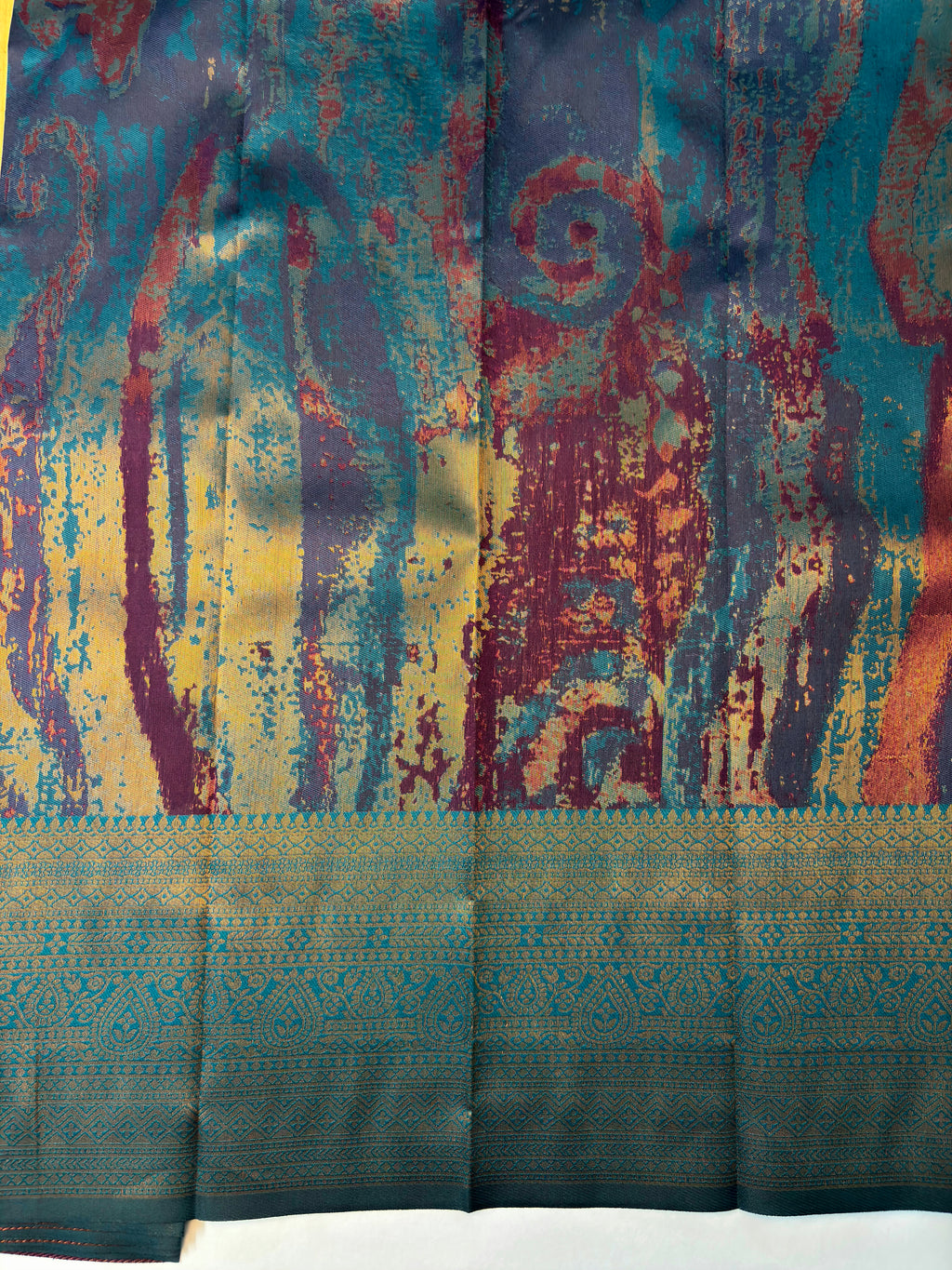 Teal Blue Bridal Soft Silk Saree