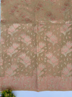 Beige Silk Cotton Saree Floral Motifs