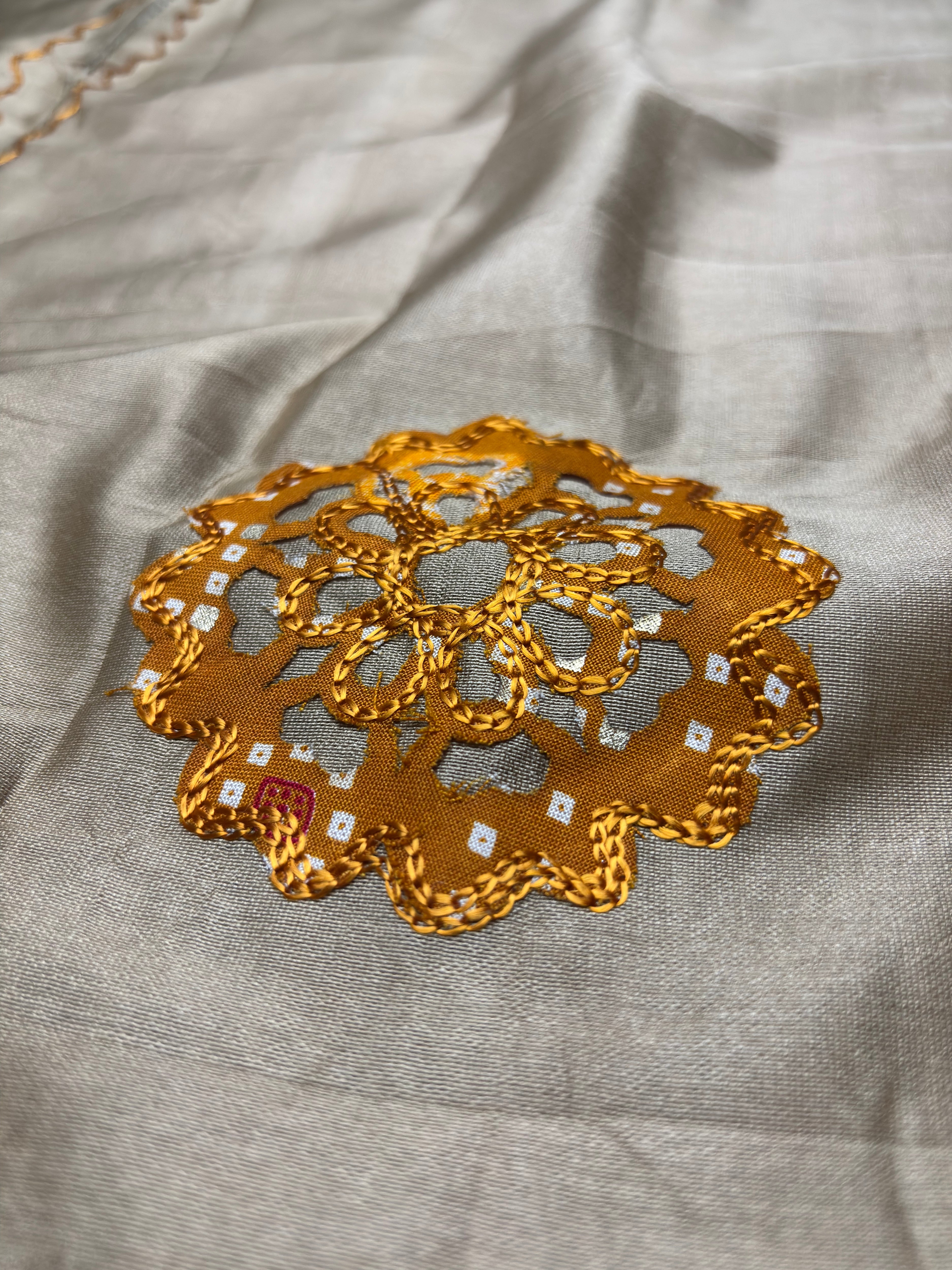 Mustard Rayon Suit Material Embroidered Dupatta