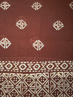 Pure Mul Cotton Batik Print Suit  Material – Brown