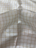 Cream Soft Silk Saree with Blue Zari Peacock Border