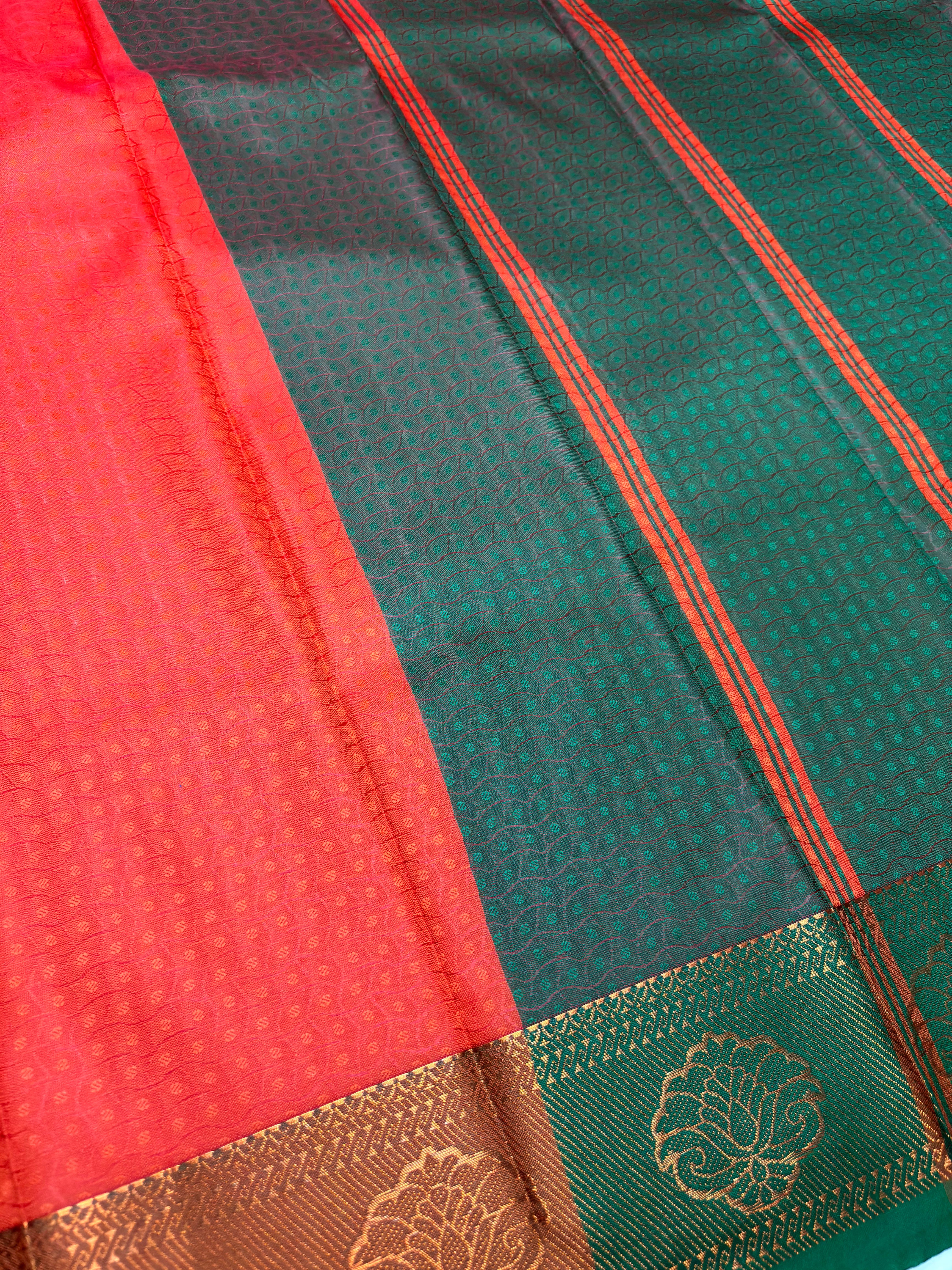 Thara Semi Silk Saree Bright Orange