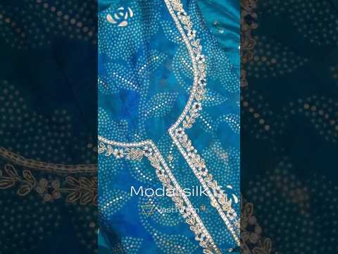 Teal Blue Modal Silk Unstitched Salwar Suit Material