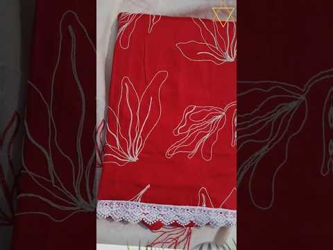 Red Cotton Unstitched Salwar Suit Material