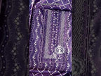Purple Premium Cotton Unstitched Salwar Material - Flower Pattern