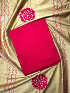 Rayon Printed Salwar Suit Material – Maroon & Beige