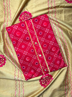 Rayon Printed Salwar Suit Material – Maroon & Beige